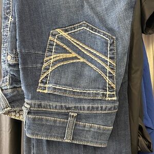 Ariat Women's Boot Cut Jeans - Blue with Tan Stitching